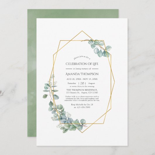 Geometrische Eucalyptusbekering van het leven Foto Kaart (Voorkant / Achterkant)