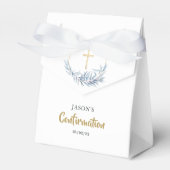 Geometrische eucalyptusbevestigingshoek bedankdoosjes (Voorkant Zijde)