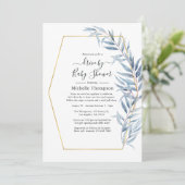 Geometrische Eucalyptusbladeren Drive By Shower Kaart (Staand voorkant)