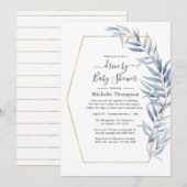 Geometrische Eucalyptusbladeren Drive By Shower Kaart (Voorkant / Achterkant)