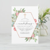 Geometrische Eucalyptuskerstbaptisme/Christening Kaart (Staand voorkant)