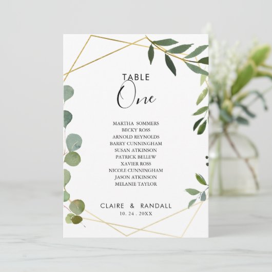 Geometrische Eucalyptustabel Aantal 1 Zitplaats Kaart (Staand voorkant)