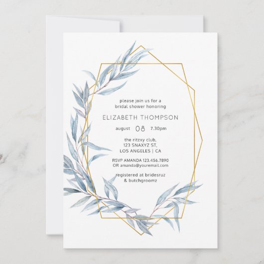 Geometrische EucalyptusVrijgezellenfeest Kaart (Voorkant)