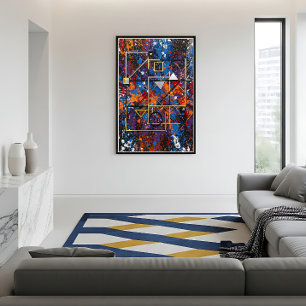 Geometrische explosie Stedelijke abstractie Canvas Afdruk