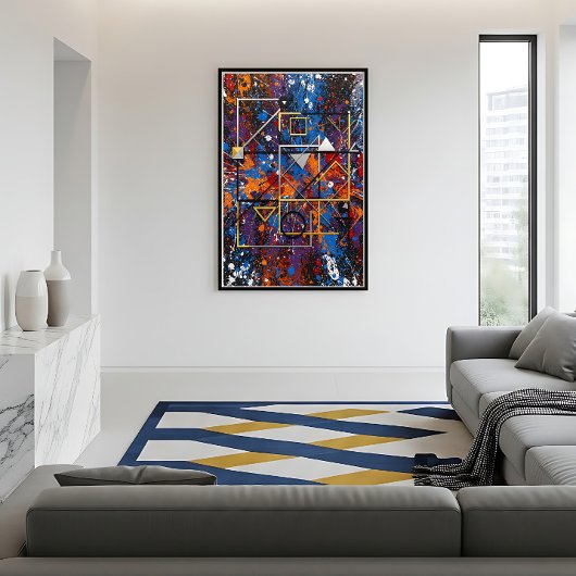 Geometrische explosie Stedelijke abstractie Canvas Afdruk