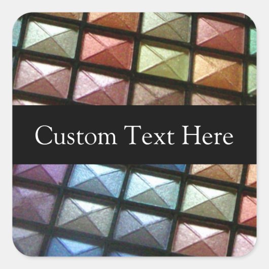 Geometrische Eyeshadow Makeup Artist Gepersonalise Vierkante Sticker (Voorkant)