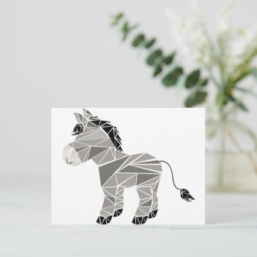 Geometrische ezel briefkaart (Staand voorkant)