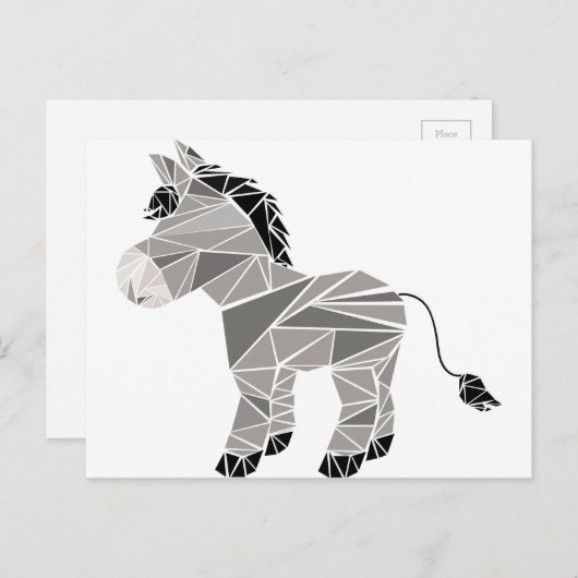 Geometrische ezel briefkaart (Voorkant / Achterkant)
