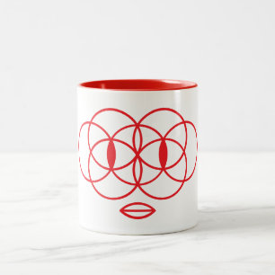 Geometrische Face Coffee-Mok Tweekleurige Koffiemok