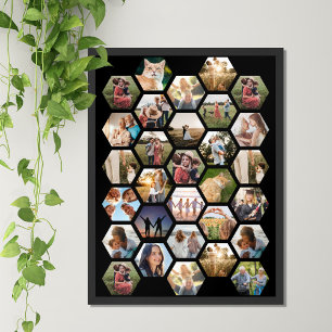 Geometrische familie fotocollage poster