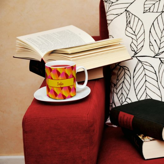 Geometrische fascefuchsie Mok