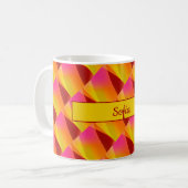 Geometrische fascefuchsie Mok (Voorkant links)