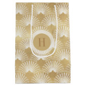 Geometrische Faux Gold Art-Deco Pattern Medium Cadeauzakje (Achterkant)
