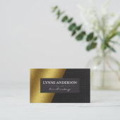 Geometrische Faux Gold Leather Color Blokken Visitekaartje (Staand voorkant)