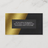 Geometrische Faux Gold Leather Color Blokken Visitekaartje (Achterkant)