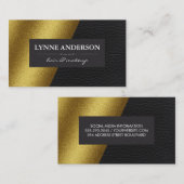 Geometrische Faux Gold Leather Color Blokken Visitekaartje (Voorkant / Achterkant)