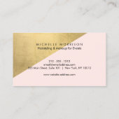 Geometrische Faux Gouden Folie en Roze Kleurenblok Visitekaartje (Achterkant)