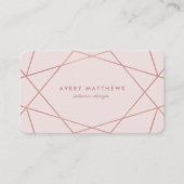 Geometrische Faux Roos goudfolie | Blush Pink Visitekaartje (Voorkant)