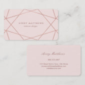 Geometrische Faux Roos goudfolie | Blush Pink Visitekaartje (Voorkant / Achterkant)