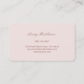 Geometrische Faux Roos goudfolie | Blush Pink Visitekaartje (Achterkant)