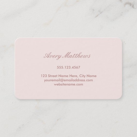 Geometrische Faux Roos goudfolie | Blush Pink Visitekaartje (Achterkant)