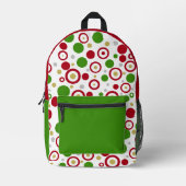 Geometrische feestelijke rode groene stippen bedrukte rugzak (Voorkant)