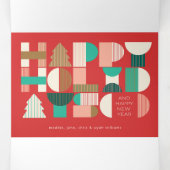 Geometrische feestvreugde drieluik wenskaart (Binnenkant midden)