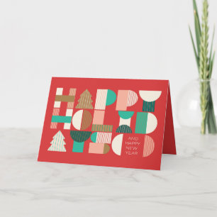 Geometrische feestvreugde feestdagen kaart