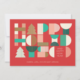 Geometrische feestvreugde feestdagenkaart