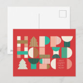 Geometrische feestvreugde feestdagenkaart (Voorkant / Achterkant)