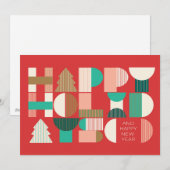 Geometrische feestvreugde feestdagenkaart (Voorkant / Achterkant)