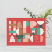 Geometrische feestvreugde feestdagenkaart (Staand voorkant)