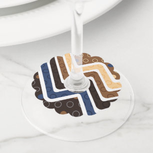 Geometrische figuren 2 wijnglaslabel