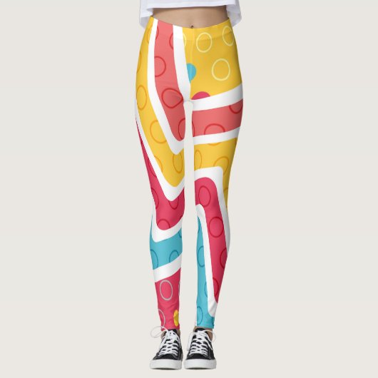 Geometrische figuren 4 leggings (Voorkant)
