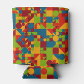 geometrische figuren met Retrostijl Blikjeskoeler (Achterkant)