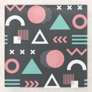  geometrische figuren: naadloos design. glazen onderzetter