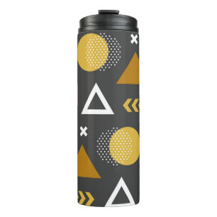 Geometrische figuren naadloos patroonontwerp. Vint Thermosbeker