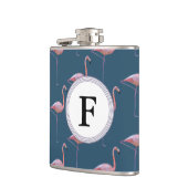 Geometrische Flamingo Print  Initiaal Heupfles (Links)