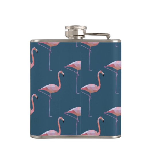 Geometrische Flamingo Print Initiaal Heupfles (Achterkant)