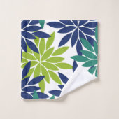 Geometrische Floral Abstract Dahlia Design Bad Handdoek (Wasdoekje)