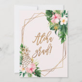 Geometrische Floral Aloha Afstudeerder Afstuderen Kaart (Achterkant)