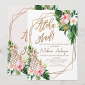 Geometrische Floral Aloha Afstudeerder Afstuderen Kaart (Voorkant / Achterkant)