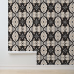 Geometrische Floral Art Deco patroon in neutrale t Behang<br><div class="desc">Dit naadloze Art Deco-geïnspireerde patroon heeft elegante geometrische bloemvormen in zacht beige en crèmekleurige tinten op een donkere achtergrond. De symmetrische opstelling en stijl roepen een gevoel van sophisticatie en tijdloosheid op, waardoor het ideaal is voor behang, textiel of briefpapier. Perfect voor het toevoegen van een verfijnde, retro-moderne touch aan...</div>