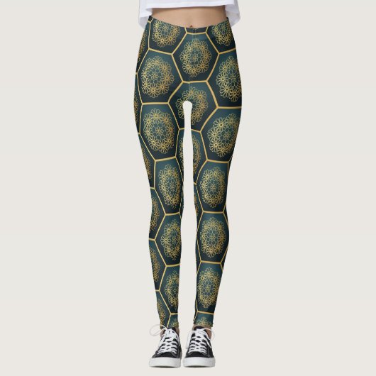 Geometrische Floral Leggings (Voorkant)