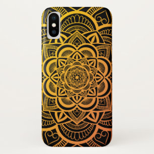 Geometrische Floral Mandala Gold Oranje gradiënt Case-Mate iPhone Case
