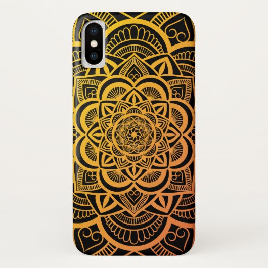 Geometrische Floral Mandala Gold Oranje gradiënt Case-Mate iPhone Case (Achterkant)