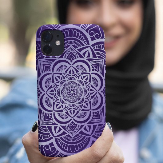 Geometrische Floral Mandala Lavender Paarse gradië Case-Mate iPhone Case