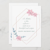 Geometrische Floral Moederdag Holiday Kaart (Voorkant / Achterkant)