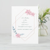 Geometrische Floral Moederdag Holiday Kaart (Staand voorkant)