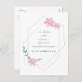 Geometrische Floral Moederdag Holiday Post Kaart (Voorkant / Achterkant)